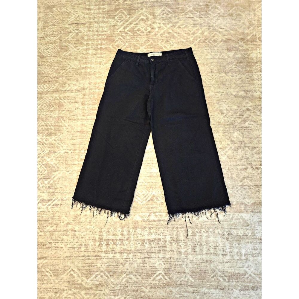 Hidden Jeans Ankle Cropped Raw Hem Denim Jeans Black Women's 29